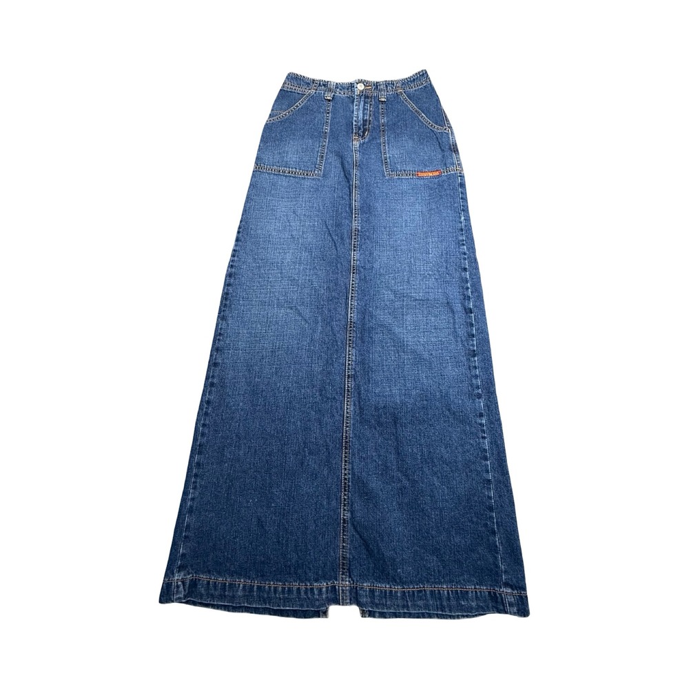 Lucky Brand Denim Skirt Womens 26 Blue Maxi Vintage 90s Cotton Western